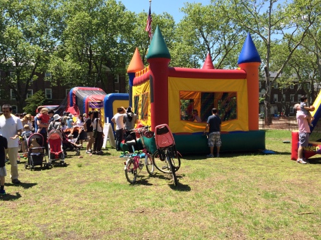 The Governors Island Alliance's Family Festival was action packed with crafts and bouncy castles. Image courtesy of the Trust.