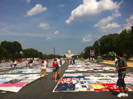 The AIDS Memorial Quilt on view in Washington DC. Image courtesy of The Names Project. 